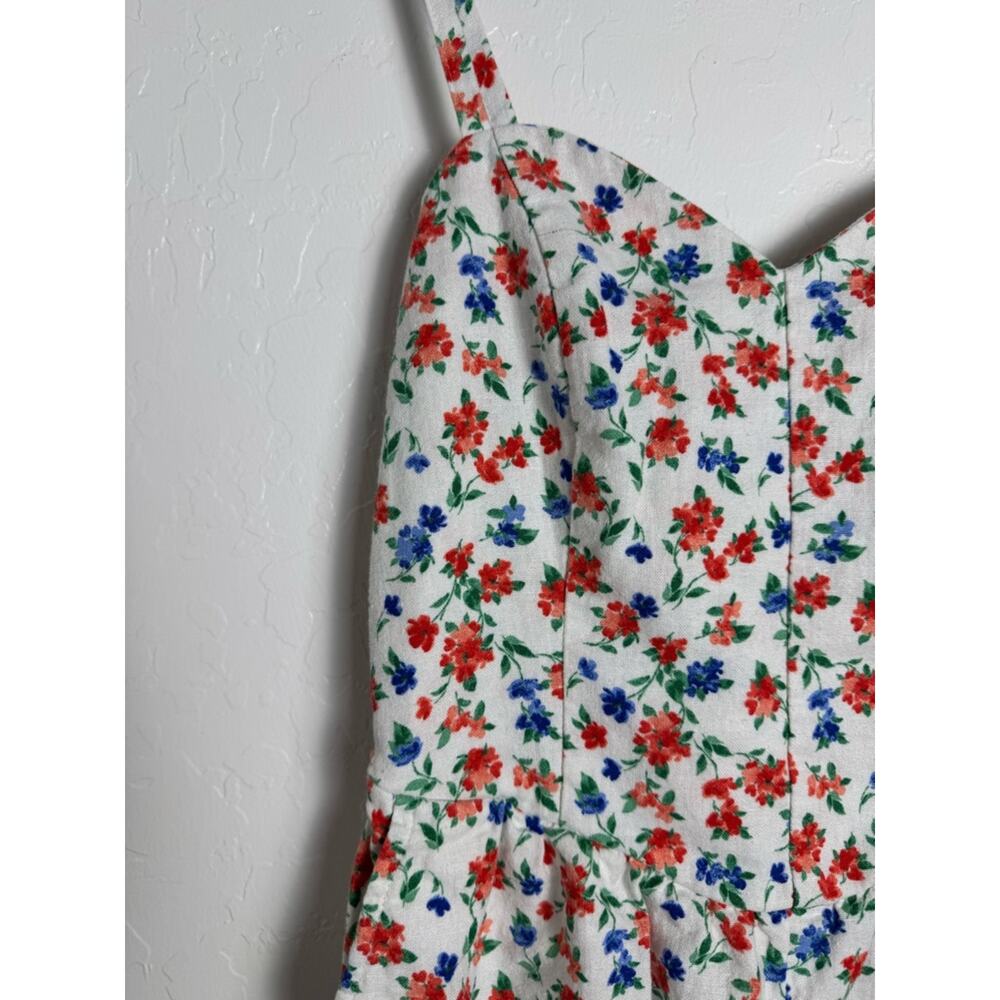 Old Navy Red, White, & Blue Cami Romper Sweetheart Neckline Floral Print XS - Picture 5 of 11